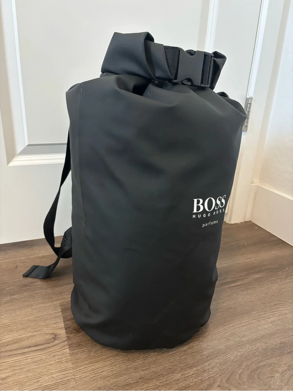 Hugo Boss Black Roll-Top Barell Duffle Soccer Sports Tote Bag